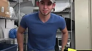 Gay teen swallows directors BBC before getting his asshole screwed