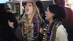 Fine as hell babes let loose during Mardi Gras and flash their tits