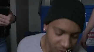 Lesbian cops in interracial threesome with black suspect