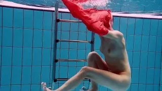 Avenna enjoys swimming in the pool