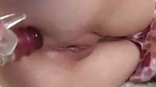 Blonde teen enjoys vibrator