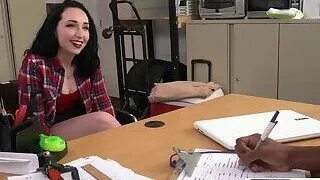 Hardcore INTERRACIAL sex in the BIG-DICKED BLACK AGENTs office