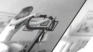 Hot blond on an exercise machine