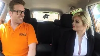 Huge boobs examiner Katy Jayne gets pussy ripped in the car