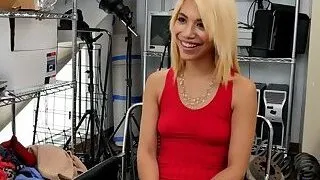 Ayla gags on directors big black cock while she's at interview