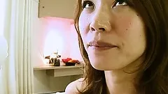 In the shower, the cute babe takes her time soaping every inch of her slender body