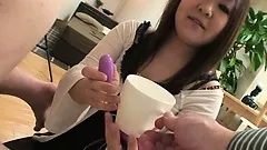 Her friend wants a vibrator in his ass and asked her to help him