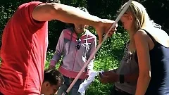 A trip out to the lake shore leads to a hot scene of porn action