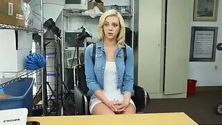 Ditzy blonde sucks and takes big black cock in doggystyle