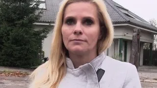 Busty blonde Euro Milf bangs in car