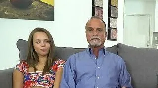 Cute teen amateur seduces horny pensioner