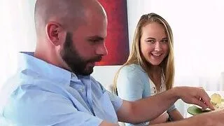 Cocksucking teen bent over and drilled