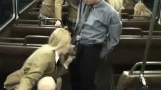 Coed Sucks and Tugs Cock in a Bus!