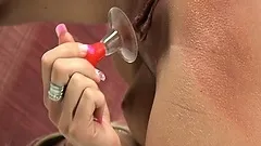 Lexxis is a lovely blonde babe who likes to play with her glass dildo