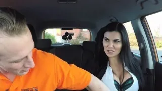 Dude sniffing examiners panties in car