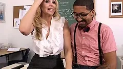 Hot blonde teacher Julia Ann seduces her student in order to fulfill her fantasies