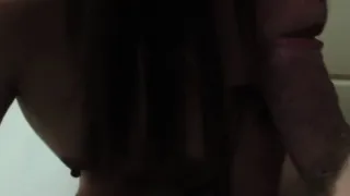 Skinny amateur Asian babe gives head and bangs