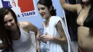 College coed chicks duct tape party leads to an orgy