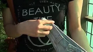 Gorgeous Short Hair Japanese Amateur Hot Pants Walk In Public