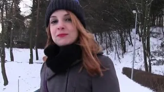 Redhead tourist bangs stranger in his car