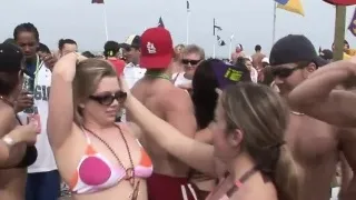 Raunchy hotties have fun at the beach