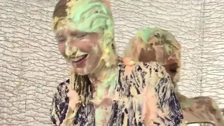 Classy eurobabes get messy in bizarre food fight