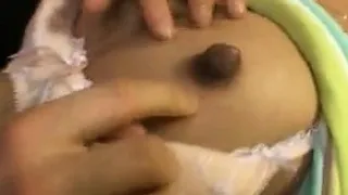 Insatiable Japanese lady has her young lover kissing her ha