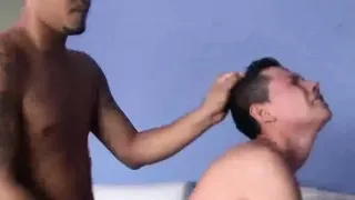 Brunette and tattooed Chuy fucking this skinny latin twink