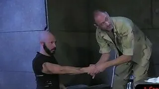 Ripped hunk dominates and fists stud