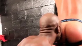 BDSM ebony stud dominates asian cumeater