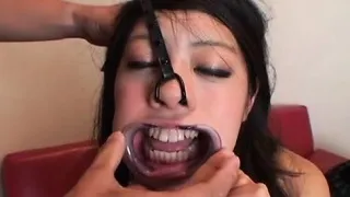 Subtitled bizarre Japanese facial destruction blowjob