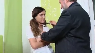 Natural college girl is seduced and rode by her older instru