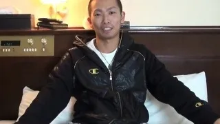 Japanese twink jerks cock