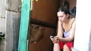 Spying Peeing Outside