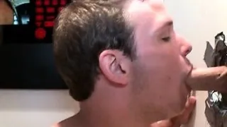 Gloryhole hot gay fellating straight hard shaft