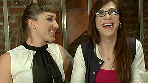 horny Mistress Kara fucks cute girl on the table like tomorrow never comes