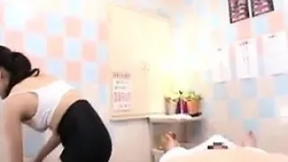 Naughty Asian masseuse with tiny tits gives a happy ending