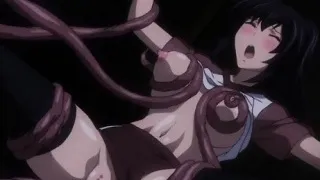Japanese anime tentacles squeezed and hard fucked