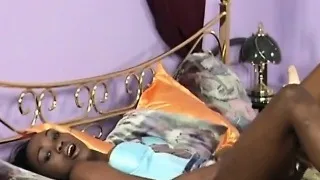 Gorgeous Ebony Babe Plays With Toy And Fucks White Boy