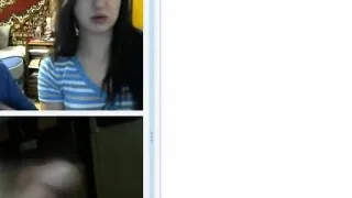 Two young girls react to a dude flashing his dick in a chat
