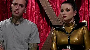 Femdom session with mistress Veruca James abusing her male slave