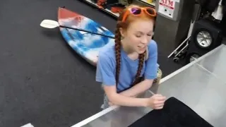Amateur red hair babe gets pussy fucked at the pawnshop