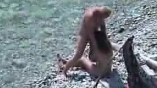 Brunette having intercourse and a good time on beach that i