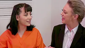 Goth teen Charlotte Sartre fisted in bondage by mature Dee Williams