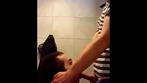 University Bathroom Face Fucking and Cum Swallowing