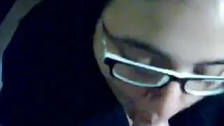 BBW  blowjob and facial with glasses