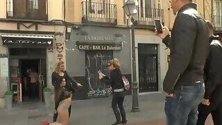 Huge tits beauty banged outdoor