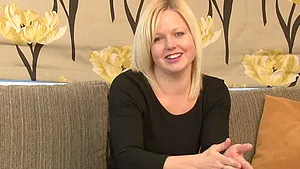 Shy mature blonde amateur MILF Sophie strips and fingers herself