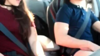 Couple gets wild in the car