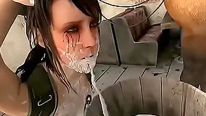 Animated lesbian slut pounds her babe's ass with an enormous strap on